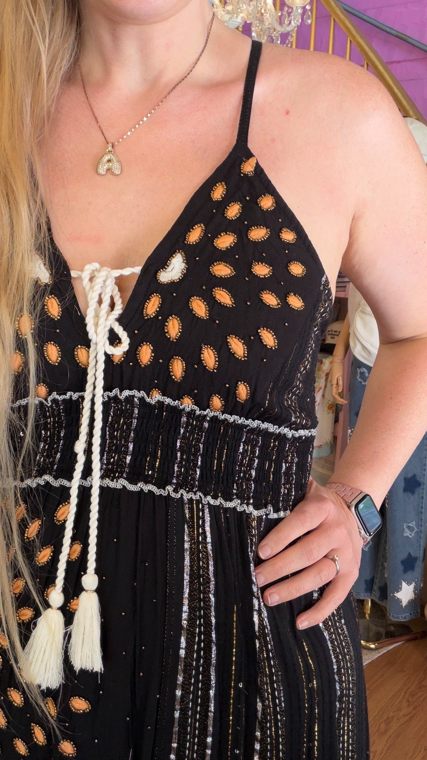 bohemian black boho dress Black Lace Boho Dress