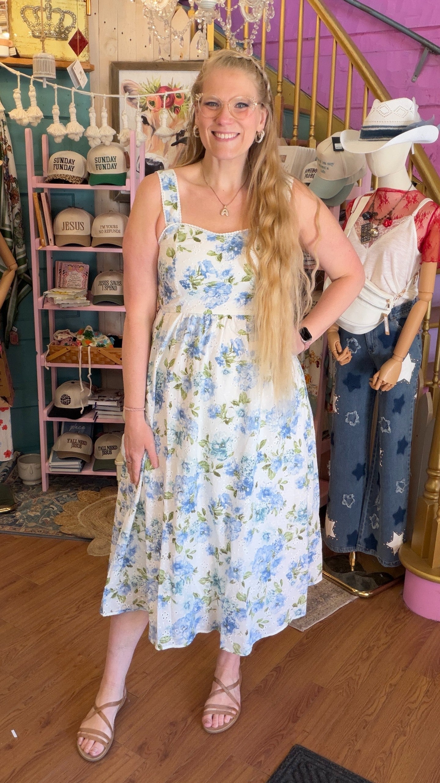 lace floral eyelet midi dress Palm Beach Eyelet Midi Dress  3 Sisters